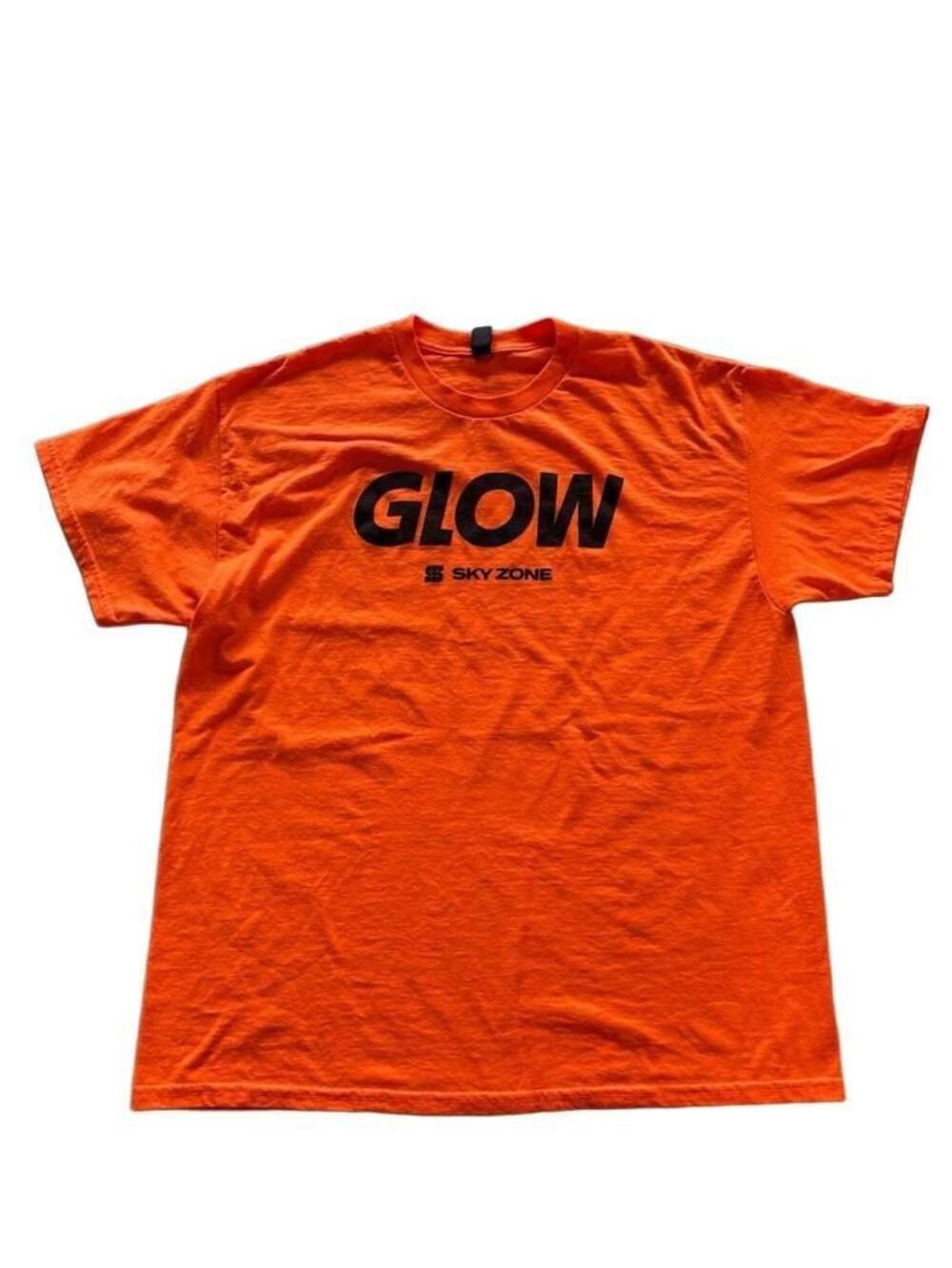 Gildan Ultra Cotton Sky Zone Glow Trampoline Park Orange T-Shirt XL